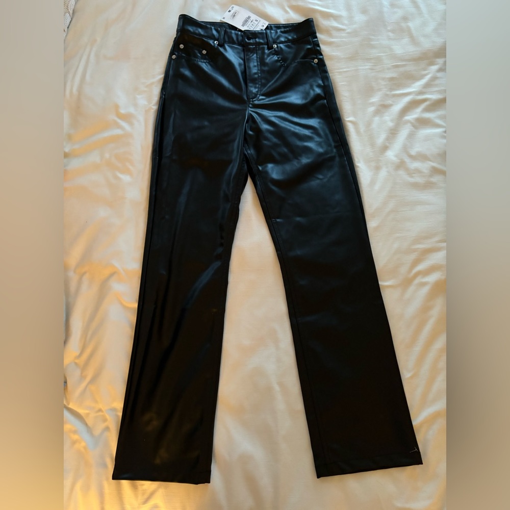 NEW. Zara leather pants. Size Small. - Picture 1 of 3
